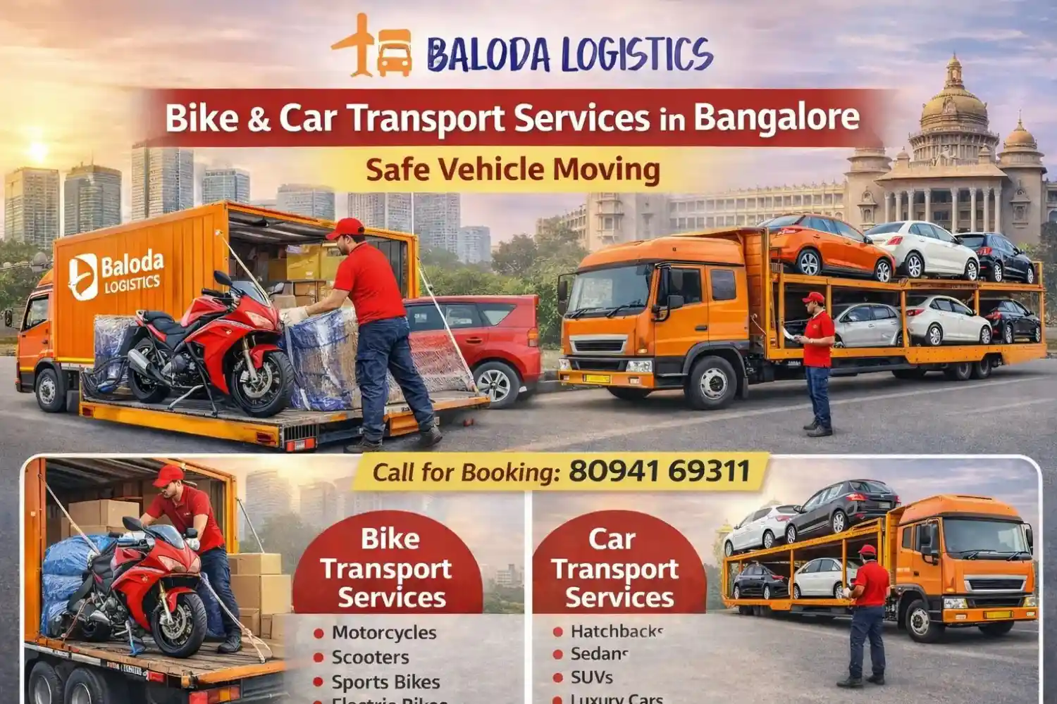 Car and Bike Transportation service in Bangalore