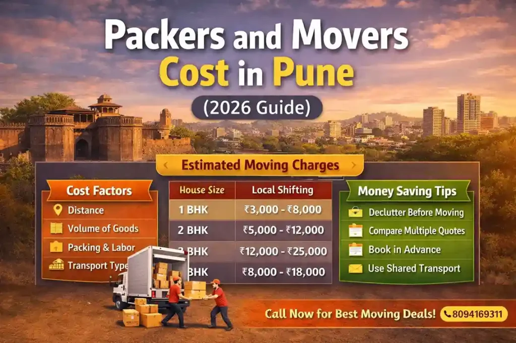 Packers and movers cost in pune 2026