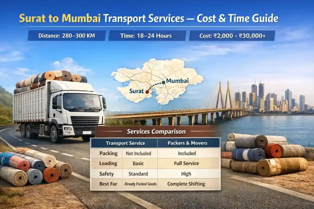 Surat to Mumbai Transport Services Cost and Time