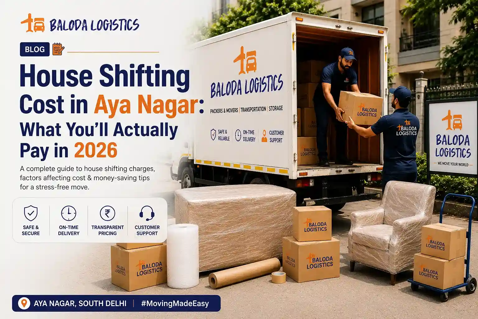 House Shifting Cost in Aya Nagar