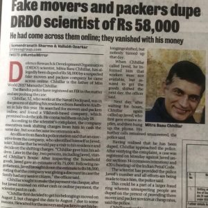 Packers and Movers Fraud News
